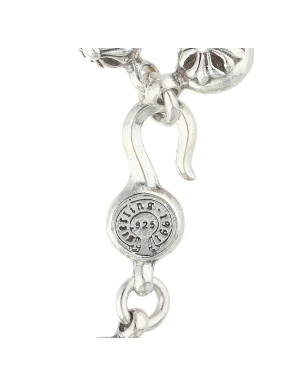 Chrome Hearts No1 Ball 1 Cross Silver Bracelet